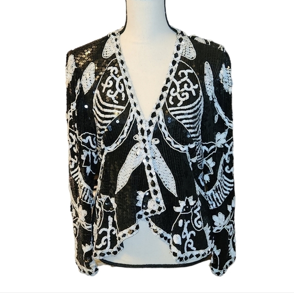 VINTAGE Circa 1980's Rina Z Sequin Jacket - Picture 1 of 10